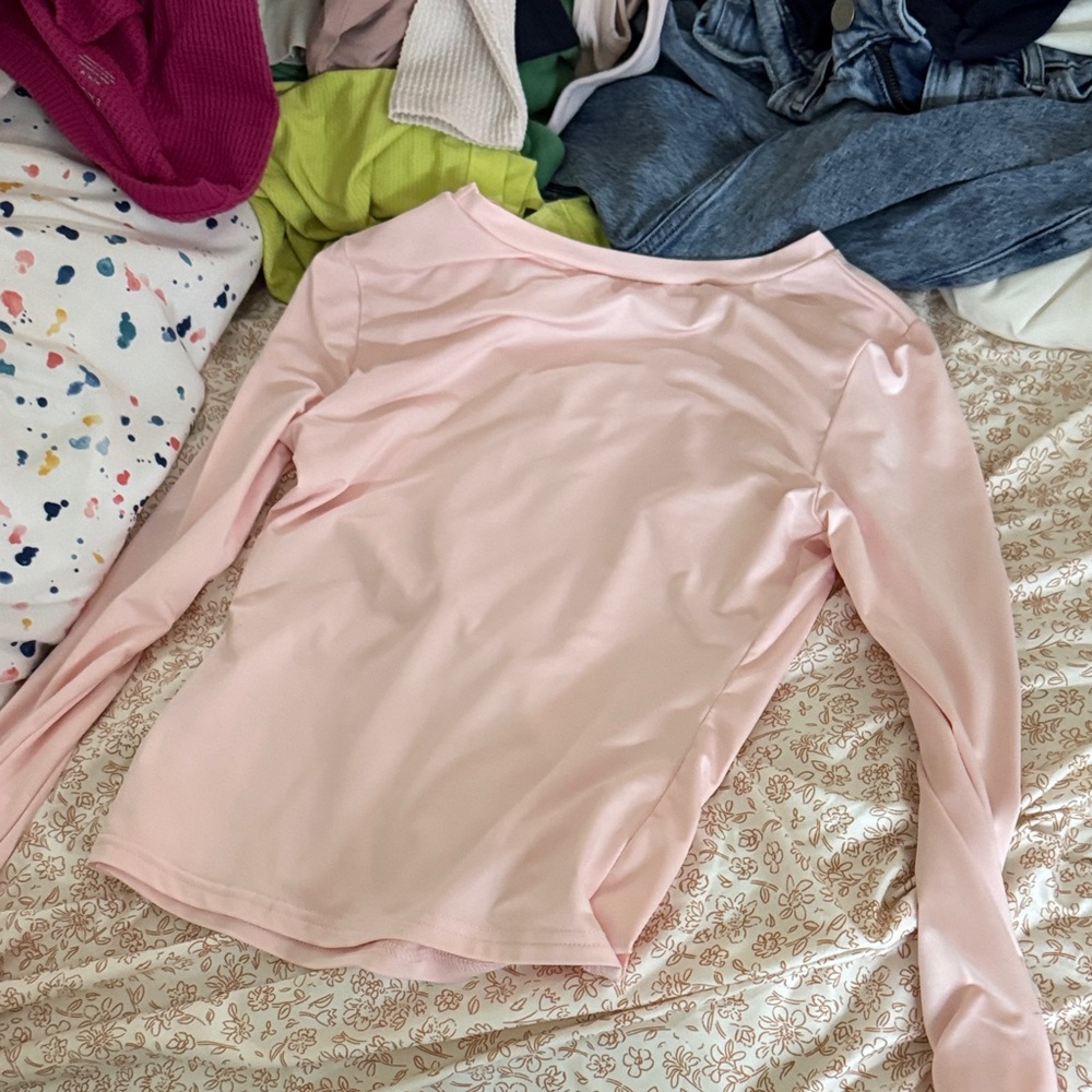 Amazon Pink Long Sleeve Fitted Bodysuit